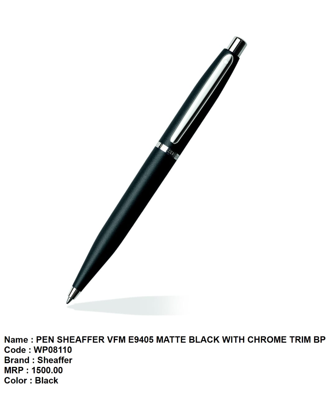 Pen sheaffer vfm E9405 matte black with chrome trim bp